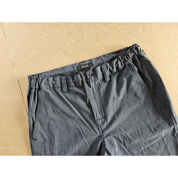 RVCA Middle Elastic Waist Shorts Mens 29 Gray Drawstring Stretch - Picture 3 of 9